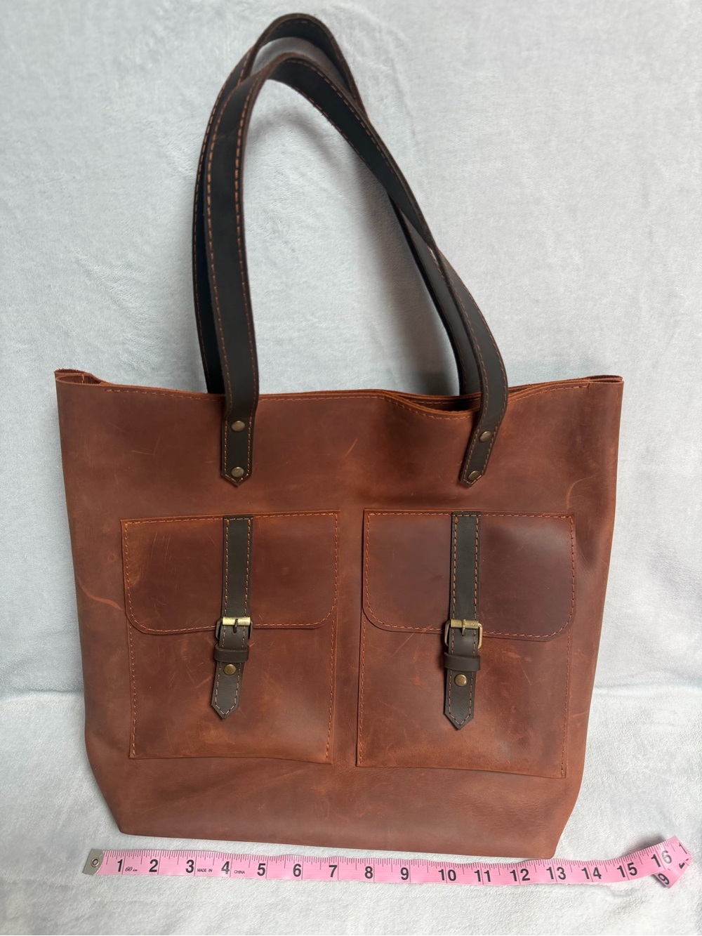 Convertible Brown Leather Backpack Tote Bag